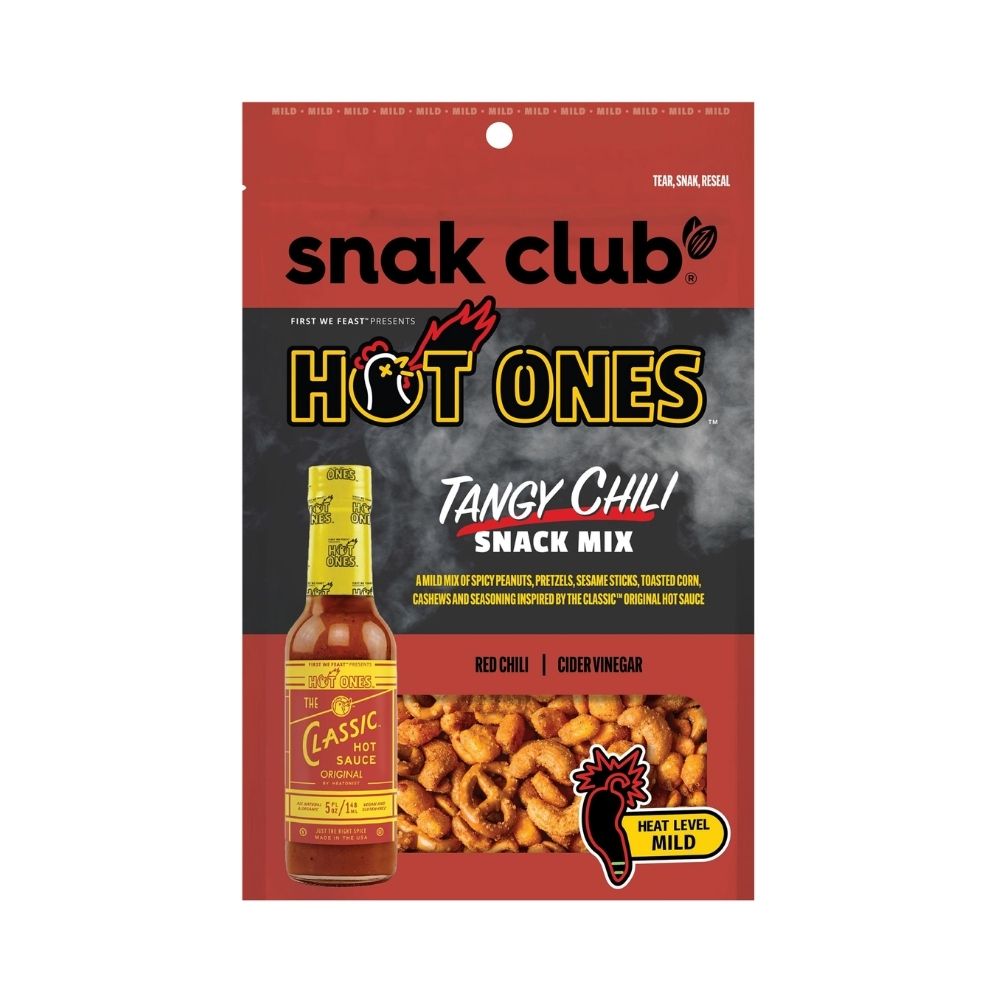 Snack club Hot Ones Tangy Chili Snack Mix, suho voće i crvena čili paprika od 57g