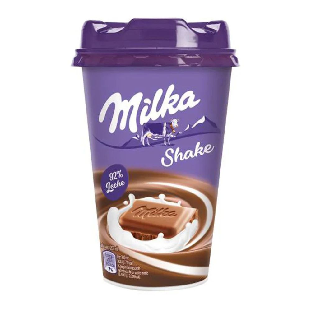 Confezione da 200ml, milkshake al cioccolato Milka.
