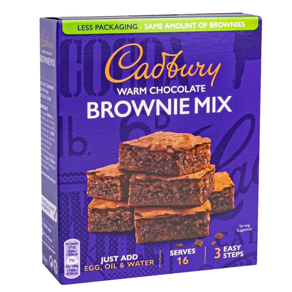 Confezione da 350g di preparato in polvere per brownie Cadbury