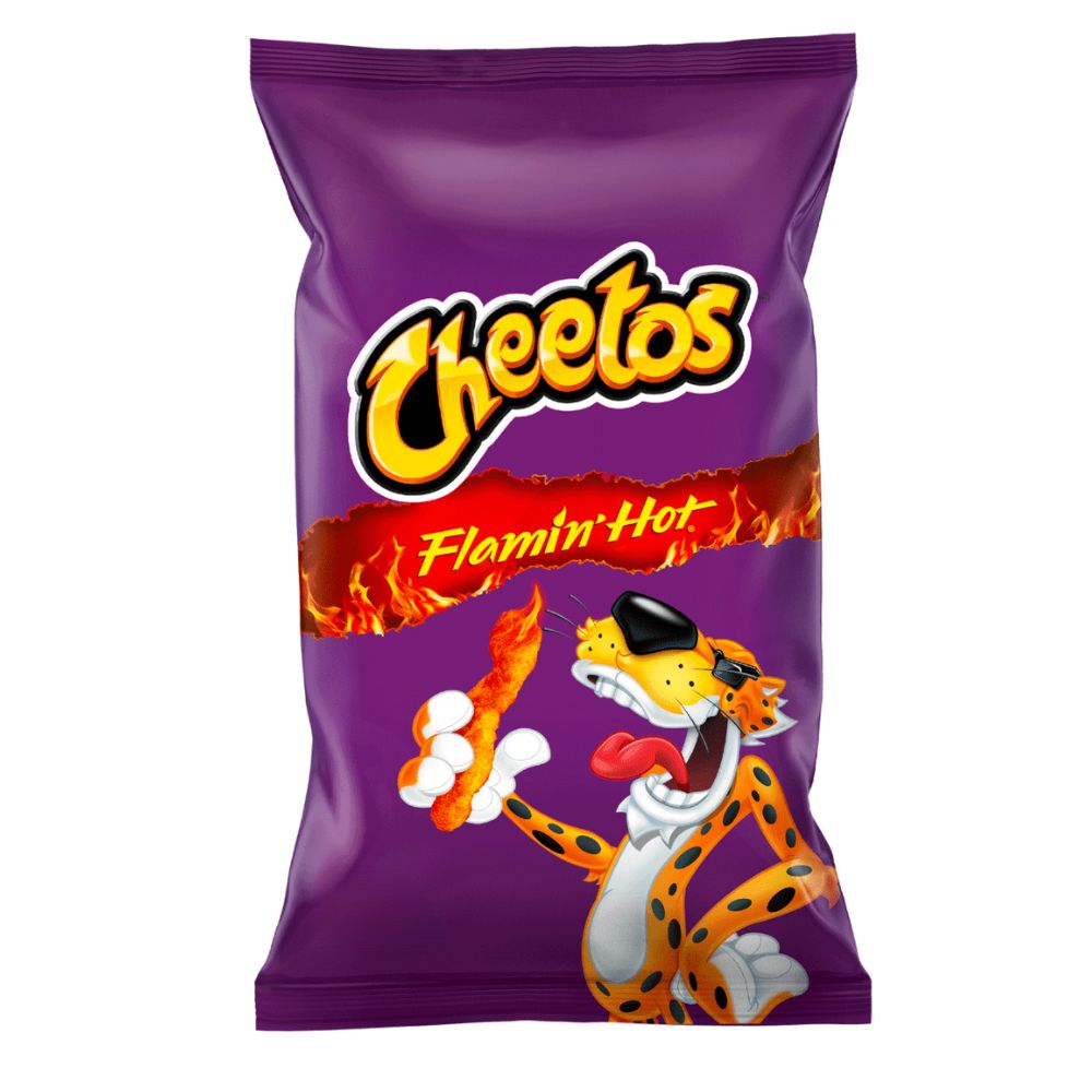 Confezione da 80g di patatine al formaggio piccante Cheetos Flamin Hot