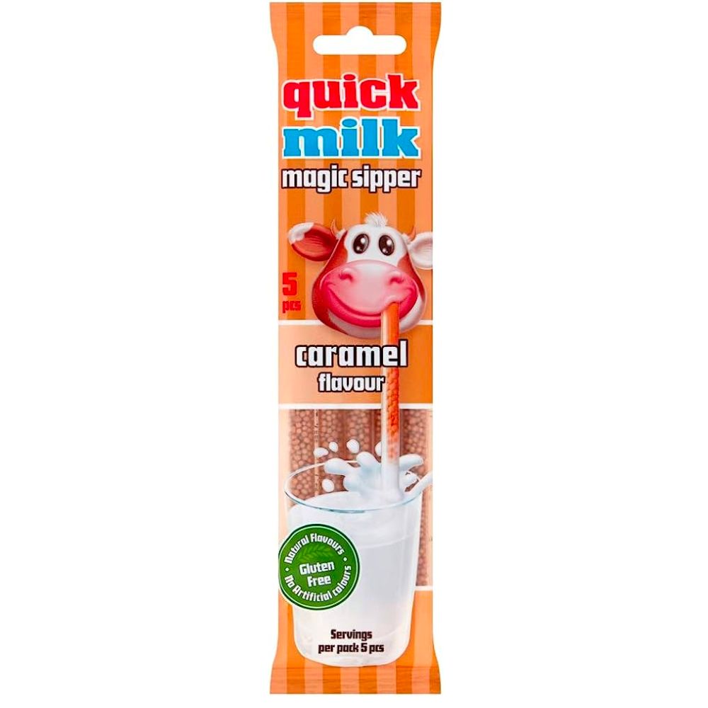 Quick Milk Magic Sipper Caramel Flavor, slamke s bombonima s okusom karamela od 30g
