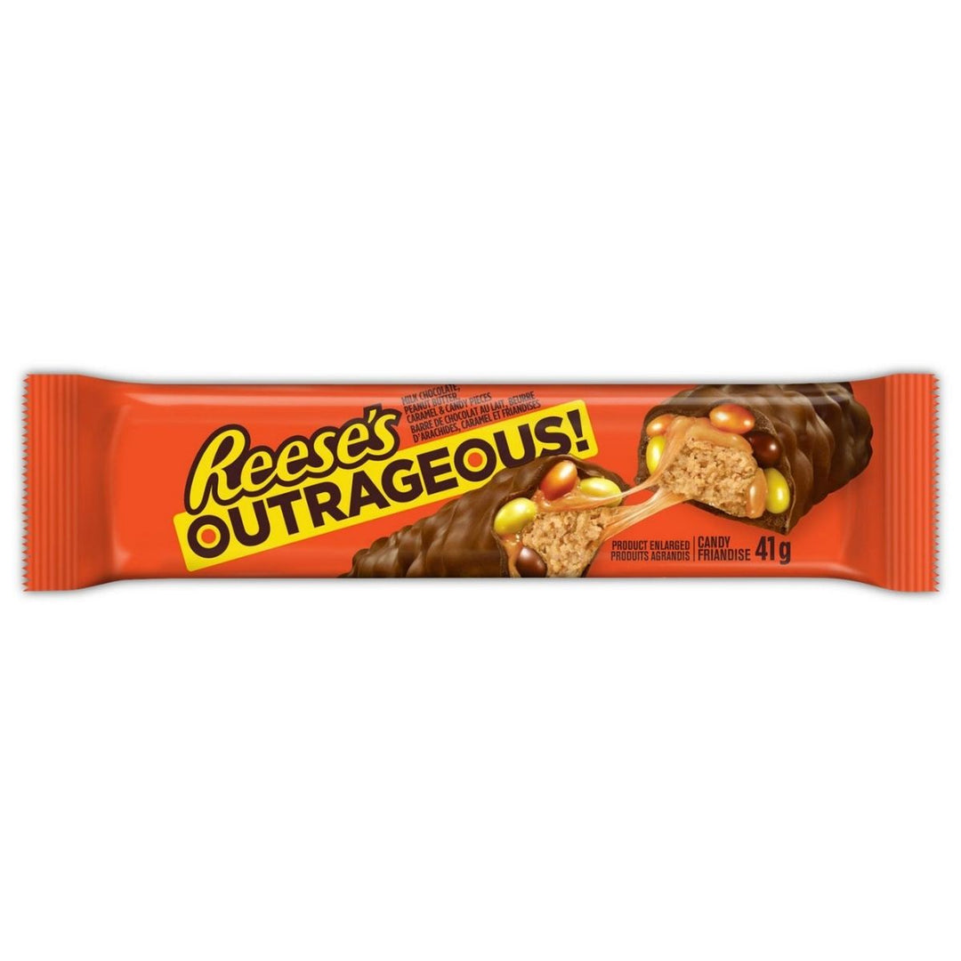 Reese's Outrageous!, čokoladica punjena kikiriki maslacem i šarenim bombonima od 41g