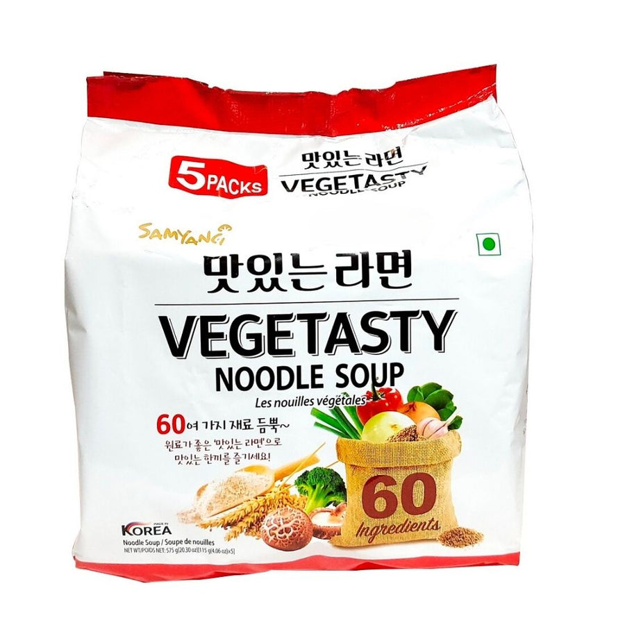 Confezione da 575g di ramen alla zuppa vegetale Samyang Vegetasty Noodle Soup