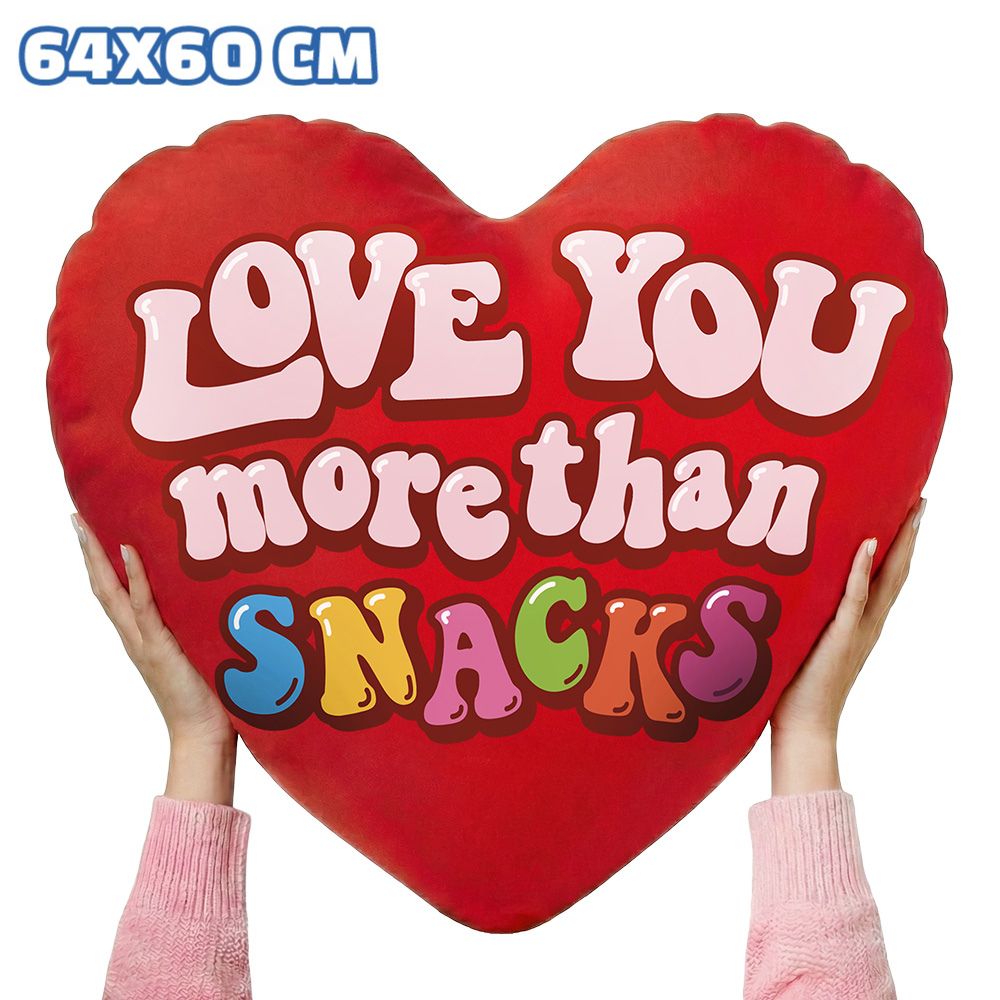 Valentine’s Heart XXL, jastuk u obliku srca s 70 snack slatkih i slanih iznenađenja 
