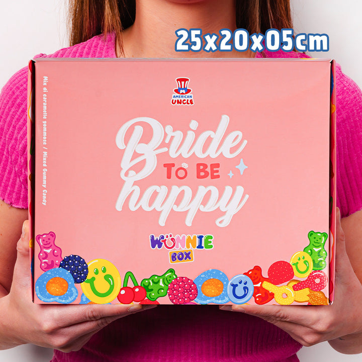 Wunnie box "Bride to be Happy", Candy box za sastavljanje s mladenkinim gumama - 1 kg 