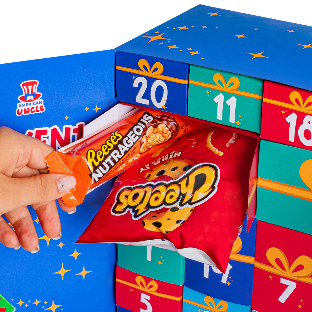 Posebni adventski kalendar 2024, kutija s +24 snack slatkih i slanih iznenađenja 