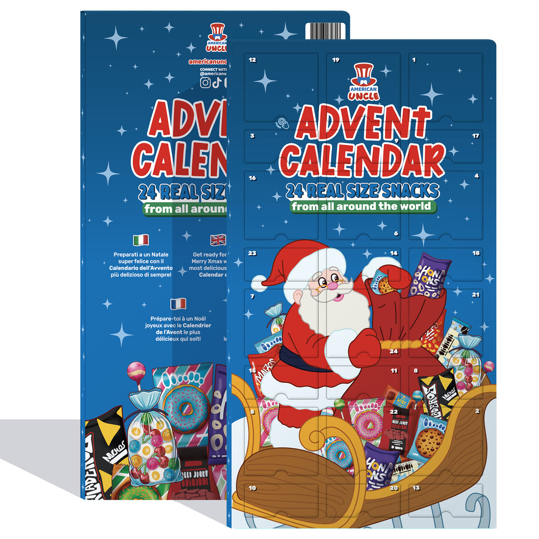 Kalendar adventa XXL, kutija od 24 snack slatkih i slanih iznenađenja u stvarnoj veličini 