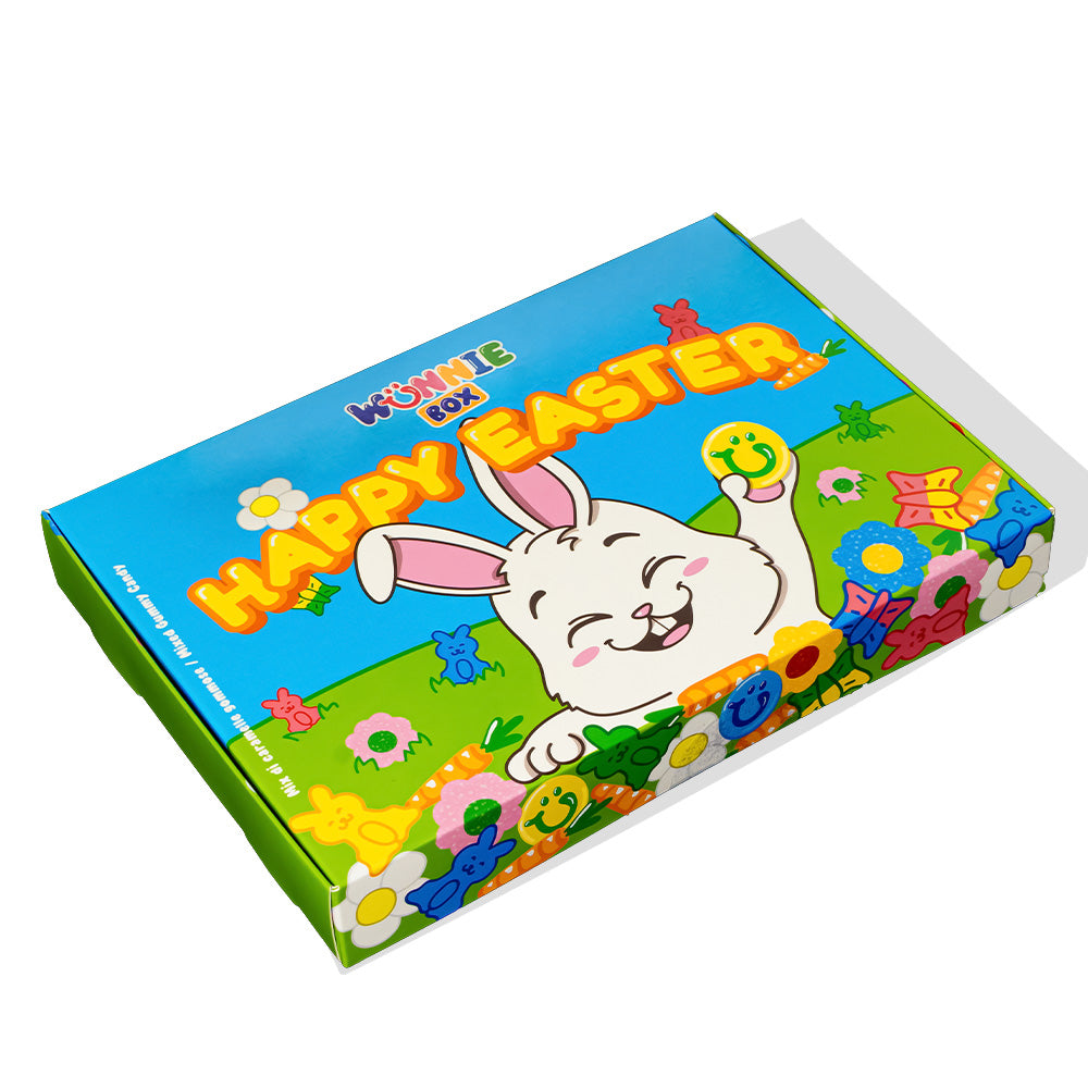 Wunnie box “Sretan Uskrs”, Candy box za sastavljanje s vašim omiljenim gumenim bombonima - 1 kg 