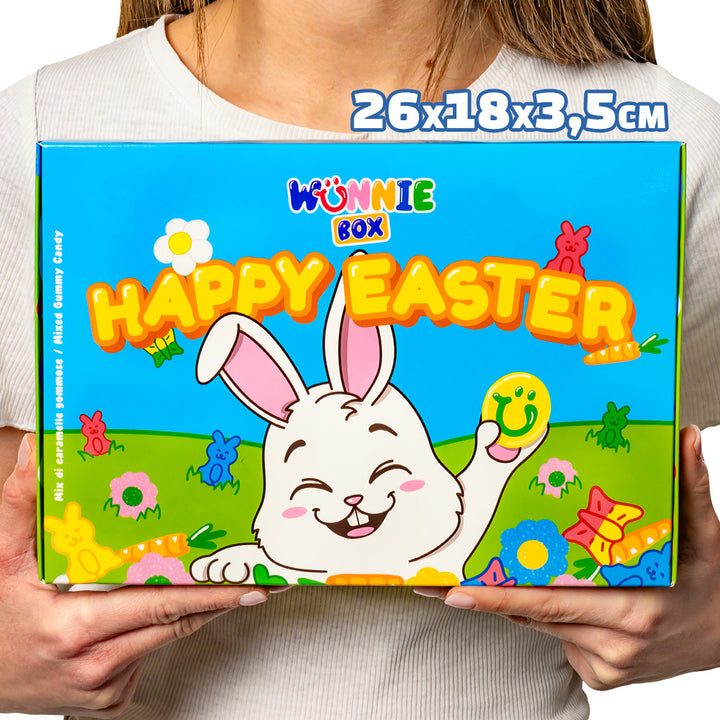 Wunnie box “Sretan Uskrs”, Candy box za sastavljanje s vašim omiljenim gumenim bombonima - 1 kg 