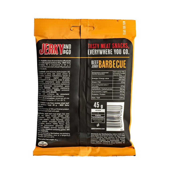 Jerky and Go Beef Jerky Barbecue, sušena govedina s okusom roštilja od 45g 