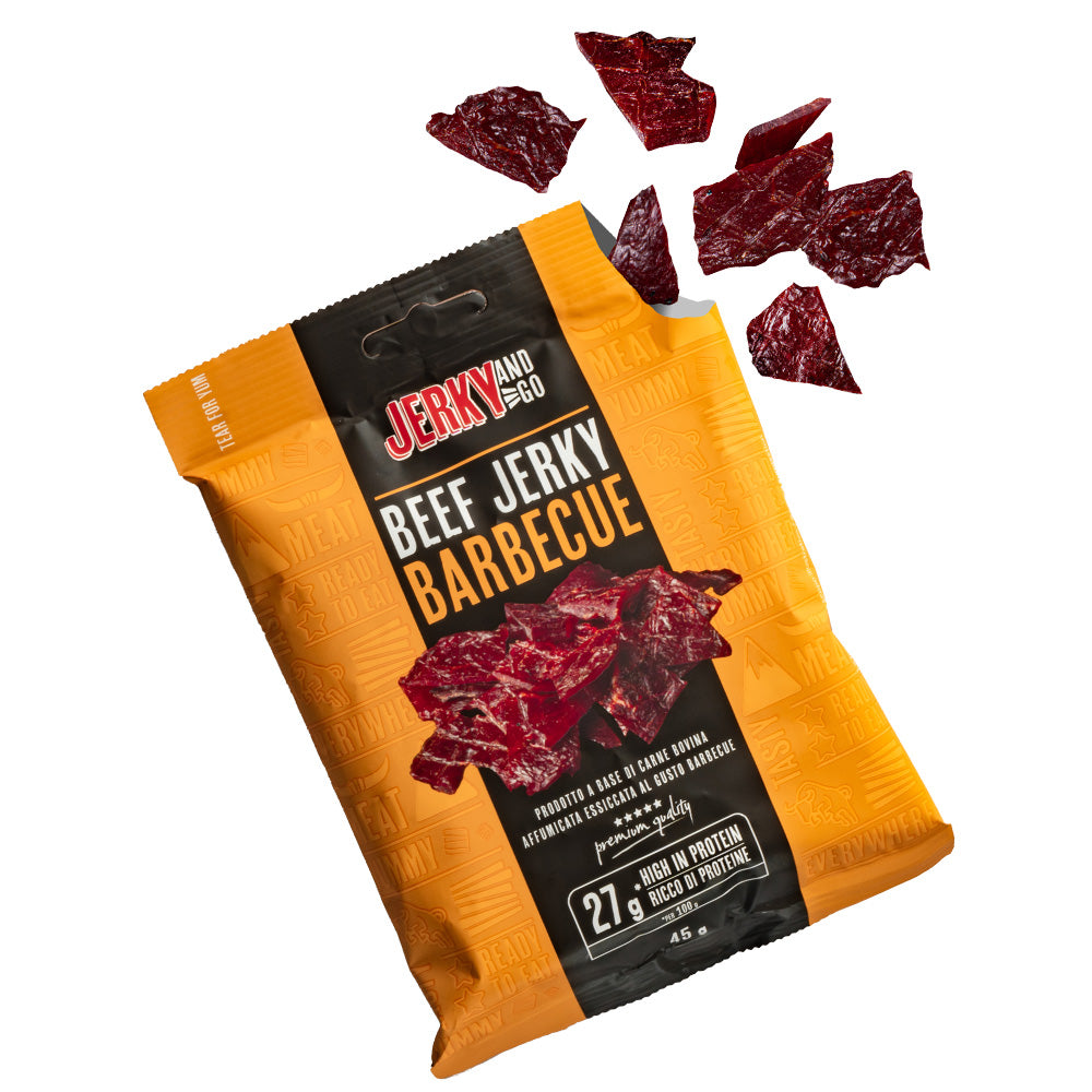 Jerky and Go Beef Jerky Barbecue, sušena govedina s okusom roštilja od 45g 