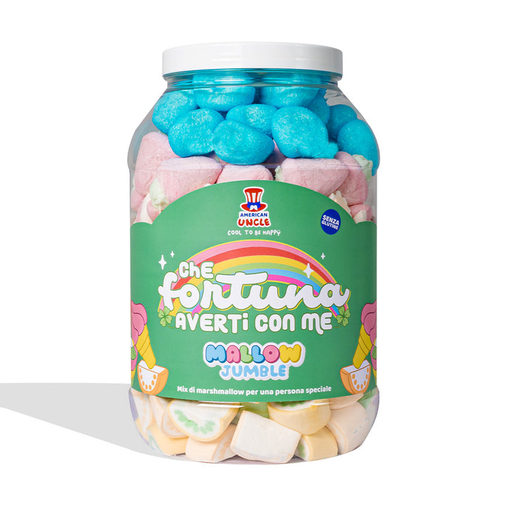 Mallow Jumble “Koja sreća imati te uz sebe”, staklenka marshmallow za sastavljanje s tvojim omiljenim okusima 