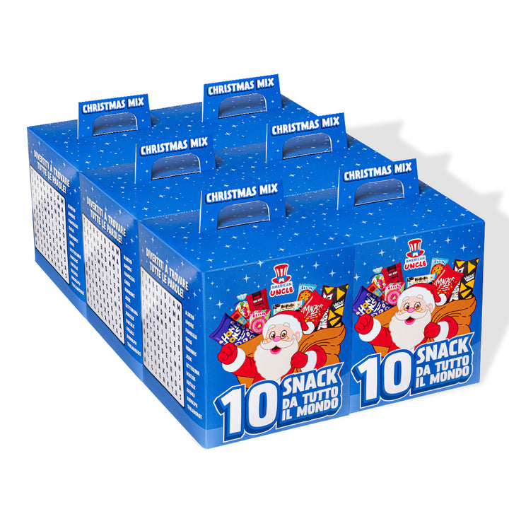 6x Božićni Mix, pakiranje od 10 snack međunarodnih slatkih i slanih iznenađenja 