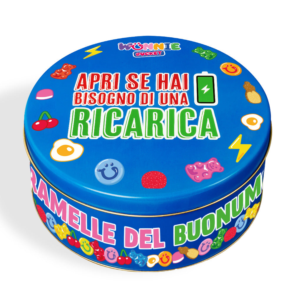 Wunnie Bucket "Otvori ako ti treba punjenje", limenka gumenih bombona koju možeš napuniti svojim omiljenim okusima - 3 kg 