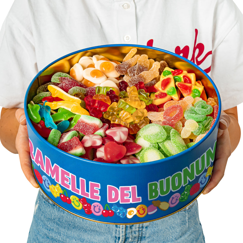 Wunnie Bucket "Otvori ako ti treba punjenje", limenka gumenih bombona koju možeš napuniti svojim omiljenim okusima - 3 kg 