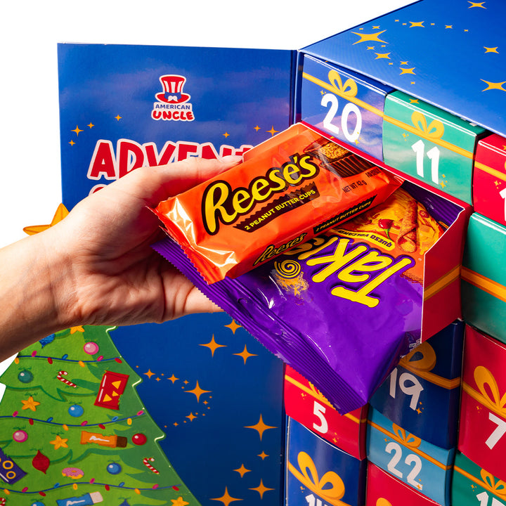 Posebni adventski kalendar 2024, kutija s +24 snack slatkih i slanih iznenađenja 