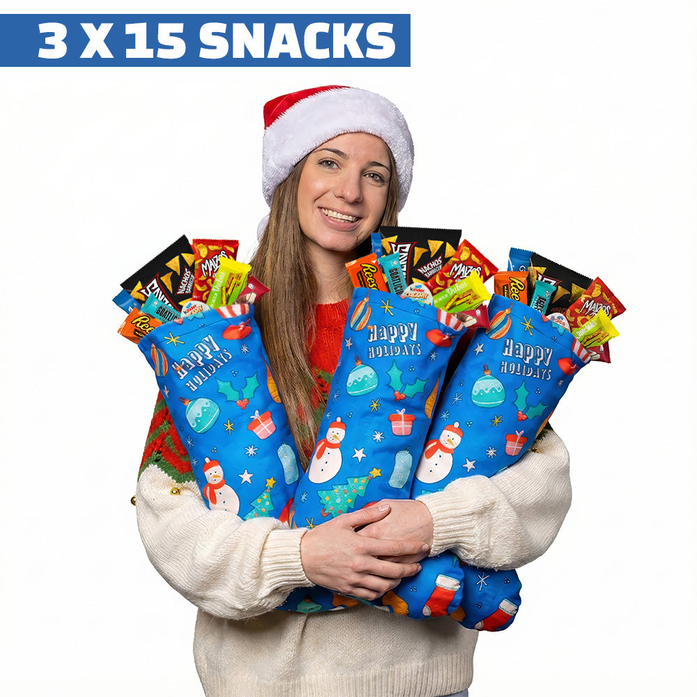 Martina con 3 calze da 15 prodotti