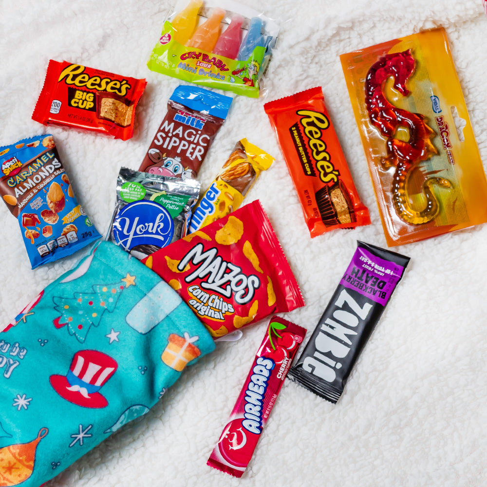 Calza da 15 senza glutine con prodotti che escono fuori