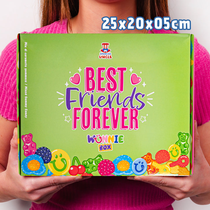 Wunnie box "Najbolji prijatelji zauvijek", Candy box za sastavljanje s omiljenim gumenim bombonima tvoje najbolje prijateljice - 1 kg 