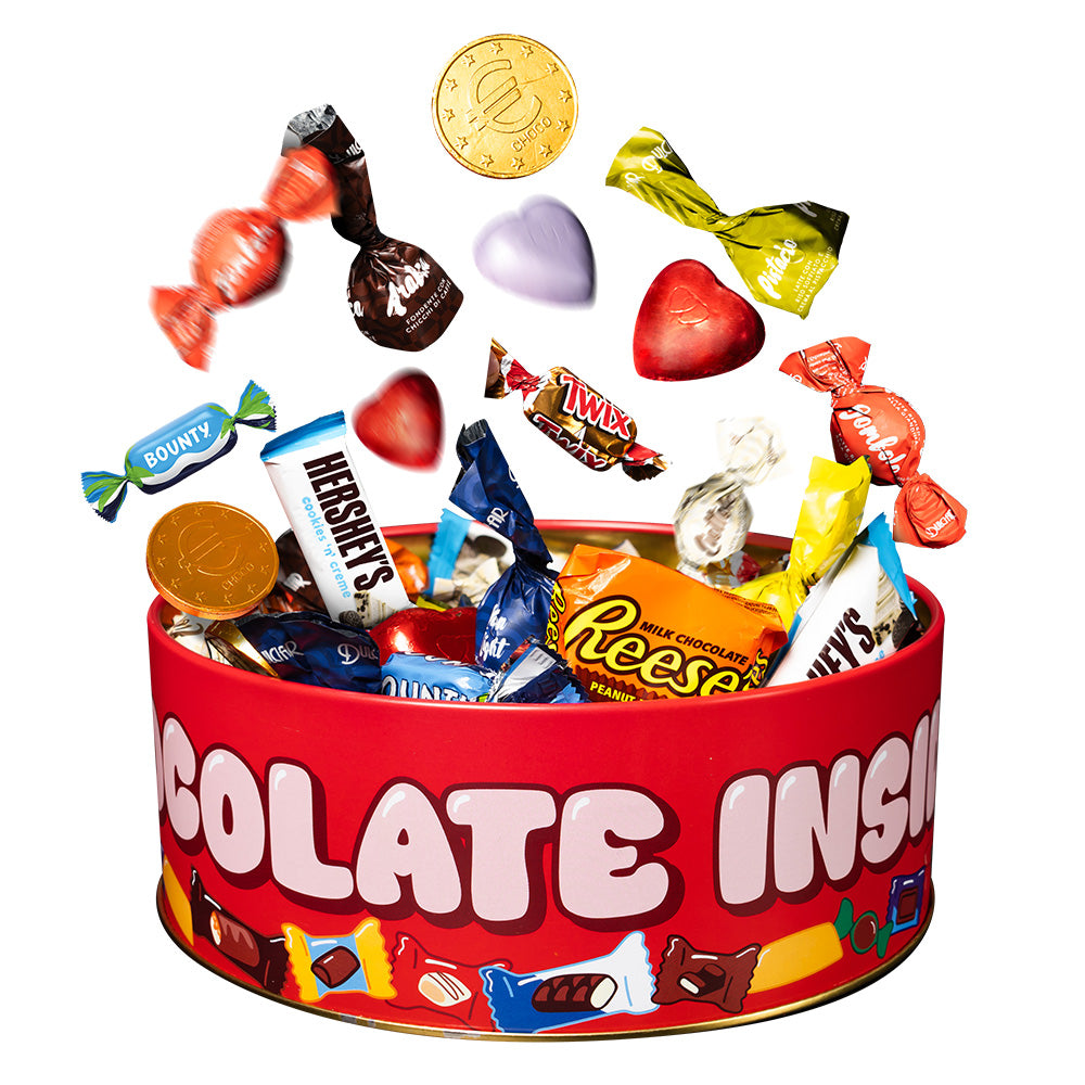 Ciokko Bucket “Činiš me sretnim”, limenka čokoladica od 1 kg koju možeš sastaviti s omiljenim okusima svoje polovice 