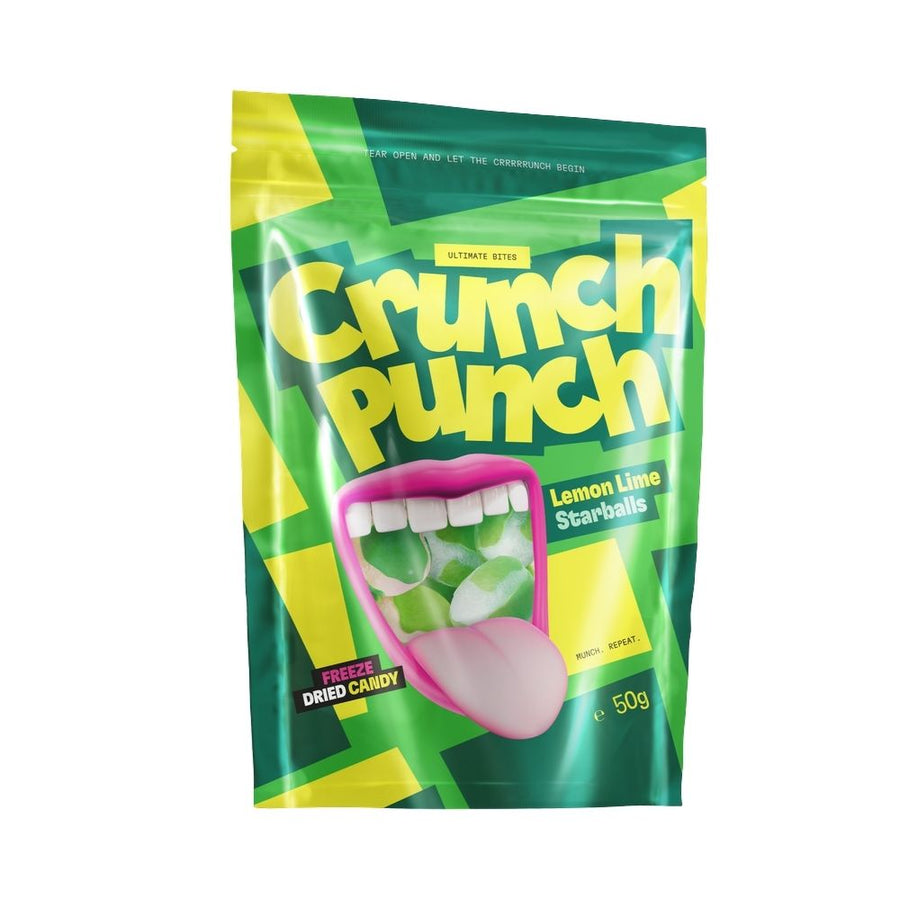 Crunch Punch Lemon Lime Starballs, caramelle liofilizzate al gusto di limone e lime da 50g