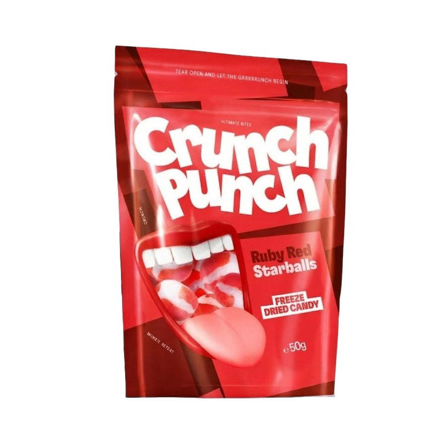 Crunch Punch Ruby Red Starballs Freeze Dried Candy, caramelle liofilizzate al gusto di frutti di bosco da 50g