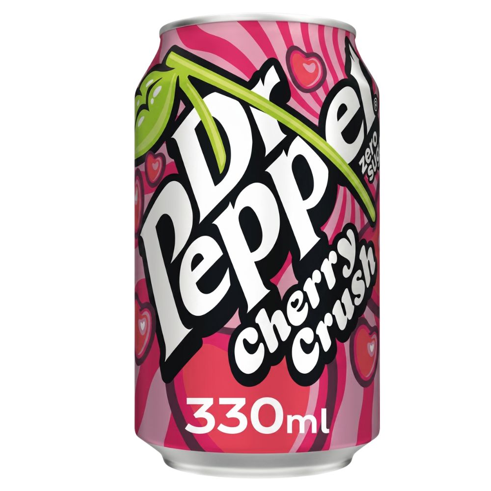 Dr Pepper Zero Cherry Crush, gazirano bezalkoholno piće bez šećera s okusom višnje od 330 ml 