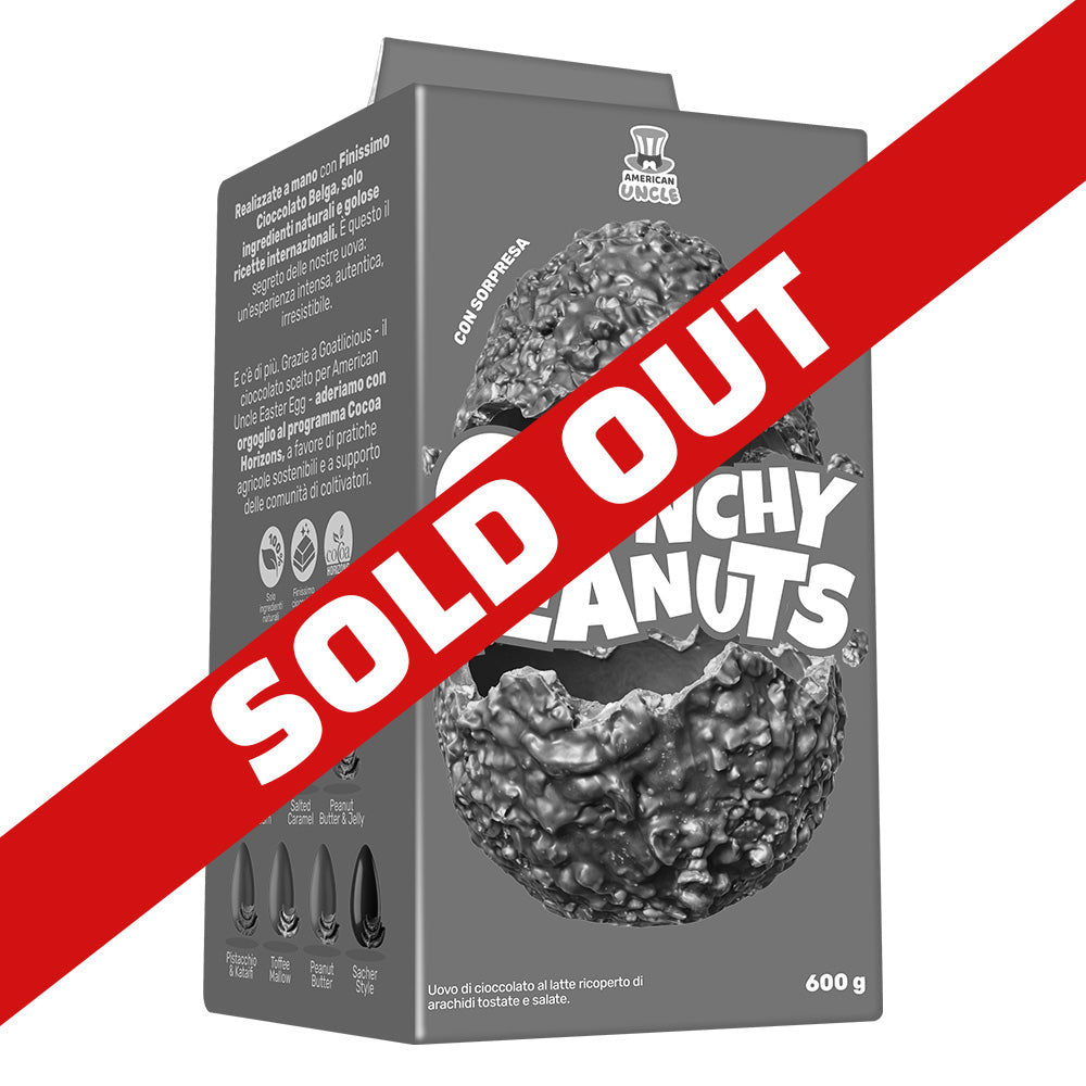 AU Crunchy Peanuts Uskrsno jaje, mliječna čokolada prekrivena slanim prženim kikirikijem od 600g 
