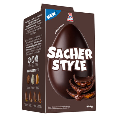 Uskršnje jaje od 450g tamne čokolade punjeno mareličnim džemom i tamnom čokoladom American Uncle Egg Sacher Style