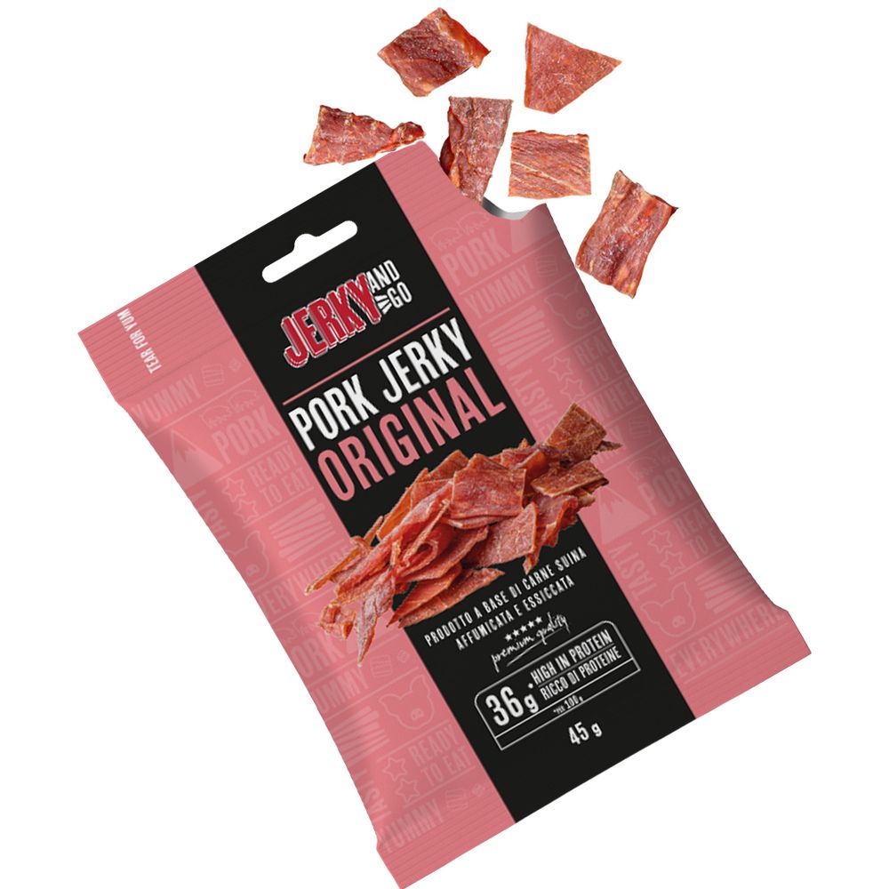 Jerky and Go Pork Jerky Original, sušeno svinjsko meso od 45g 