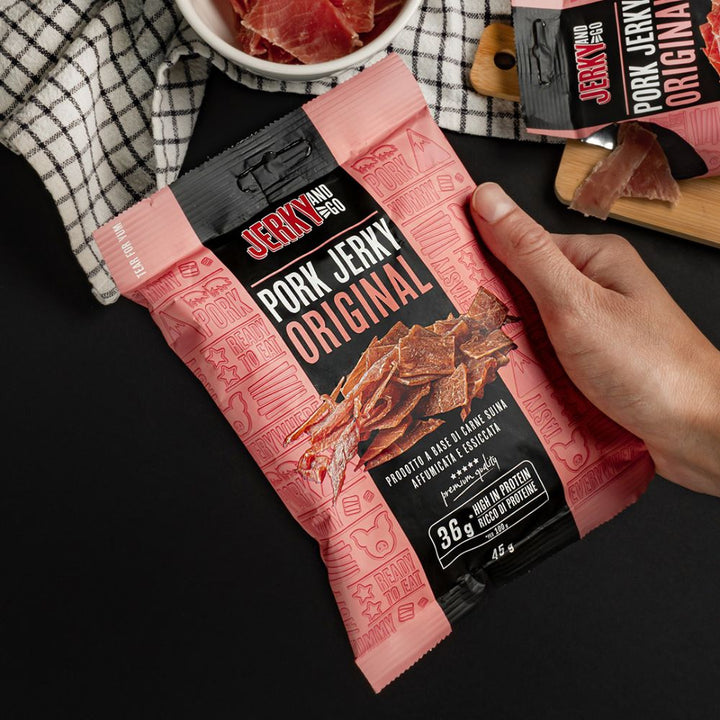 Jerky and Go Pork Jerky Original, sušeno svinjsko meso od 45g 