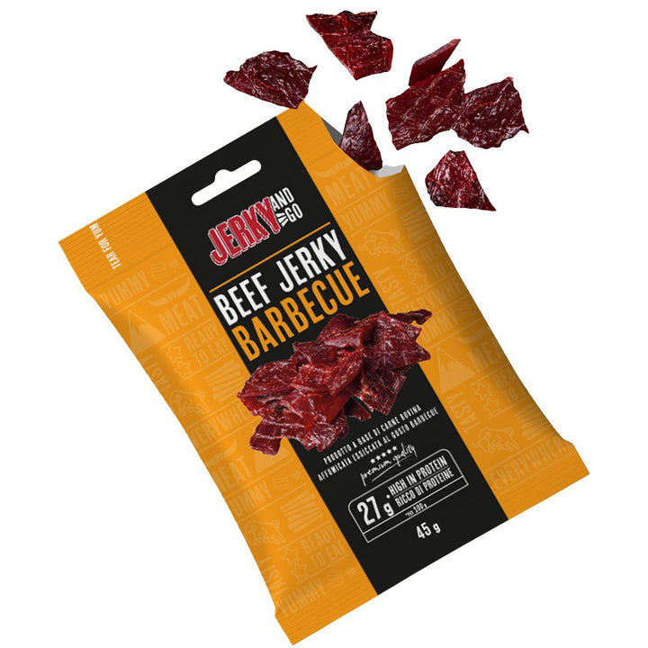 Jerky and Go Beef Jerky Barbecue, sušena govedina s okusom roštilja od 45g 