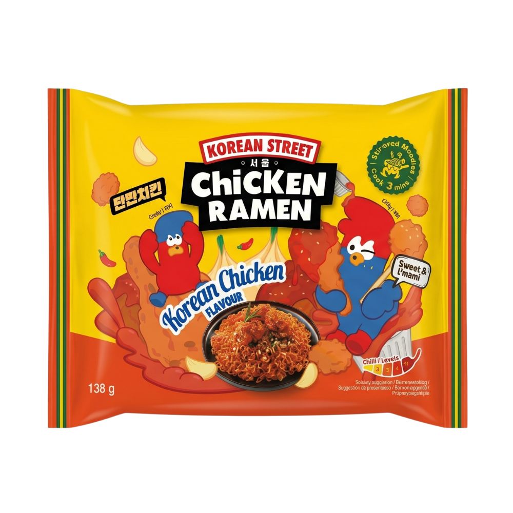 Korean Street Korean Chicken Ramen, noodles al gusto di pollo coreano da 138g