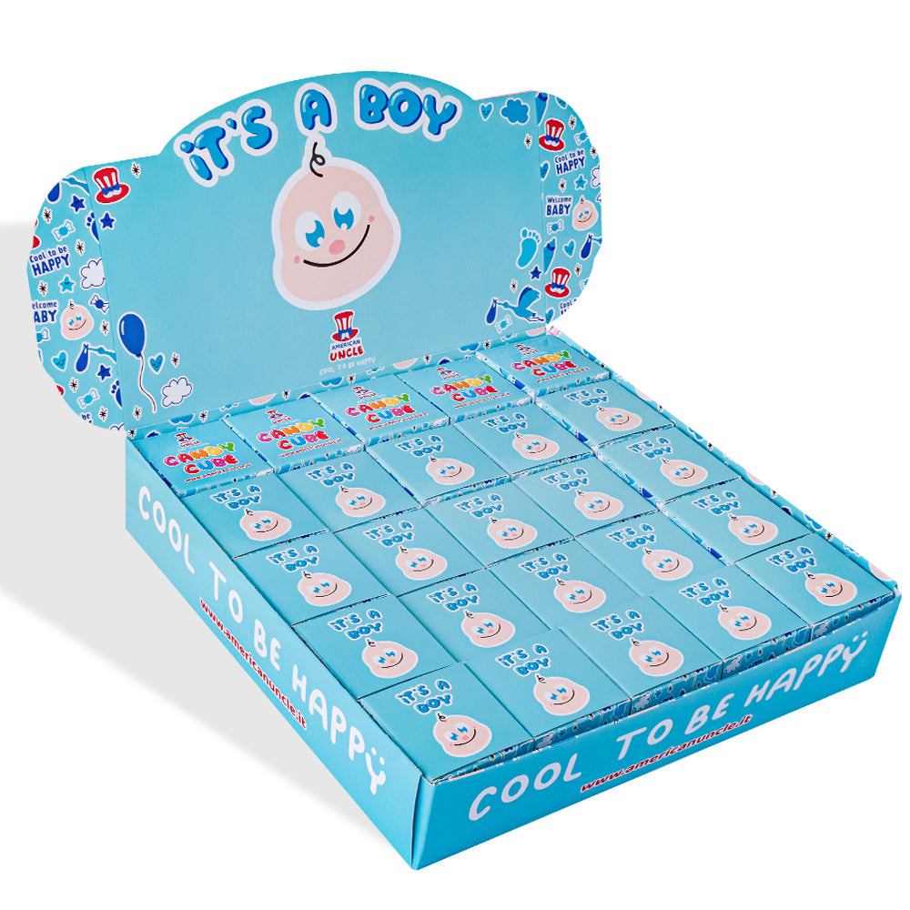 Candy Cube Kit “It’s a boy”, kutijice gumenih bombona od 50g idealne za baby shower ili rođenje (25, 50 ili 75 kom) 