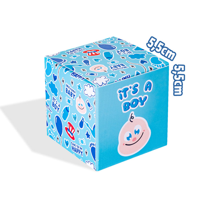 Candy Cube Kit “It’s a boy”, kutijice gumenih bombona od 50g idealne za baby shower ili rođenje (25, 50 ili 75 kom) 