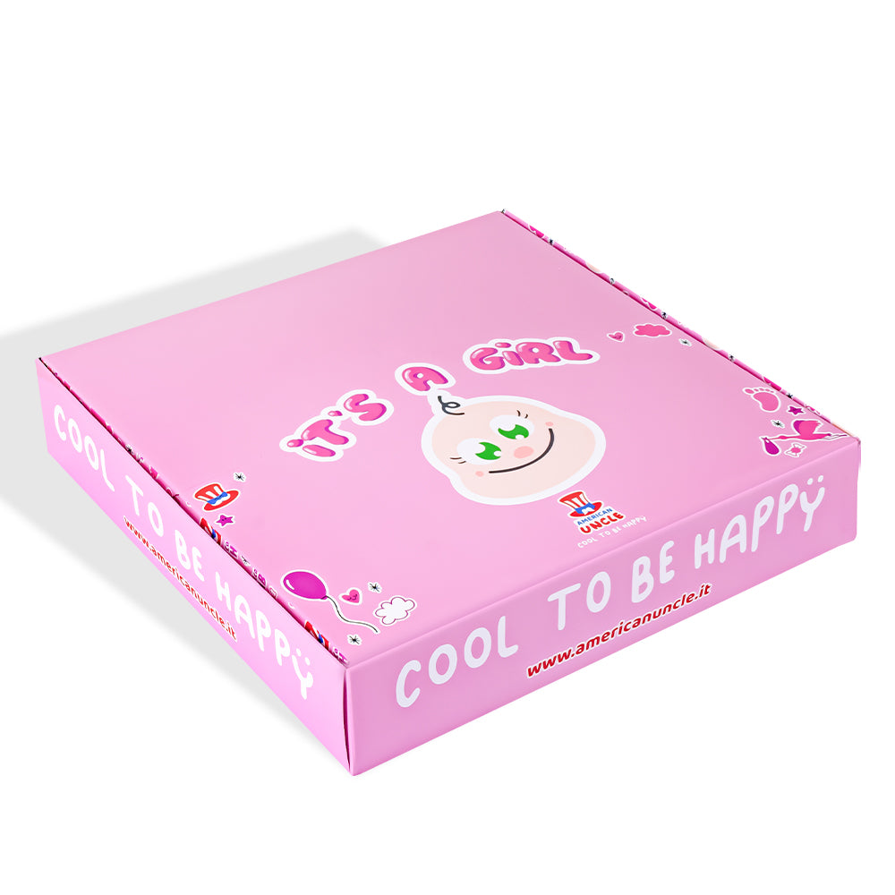 Candy Cube Kit “It’s a girl”, kutijice s gumama od 50g idealne za baby shower ili rođenje (25, 50 ili 75 kom) 