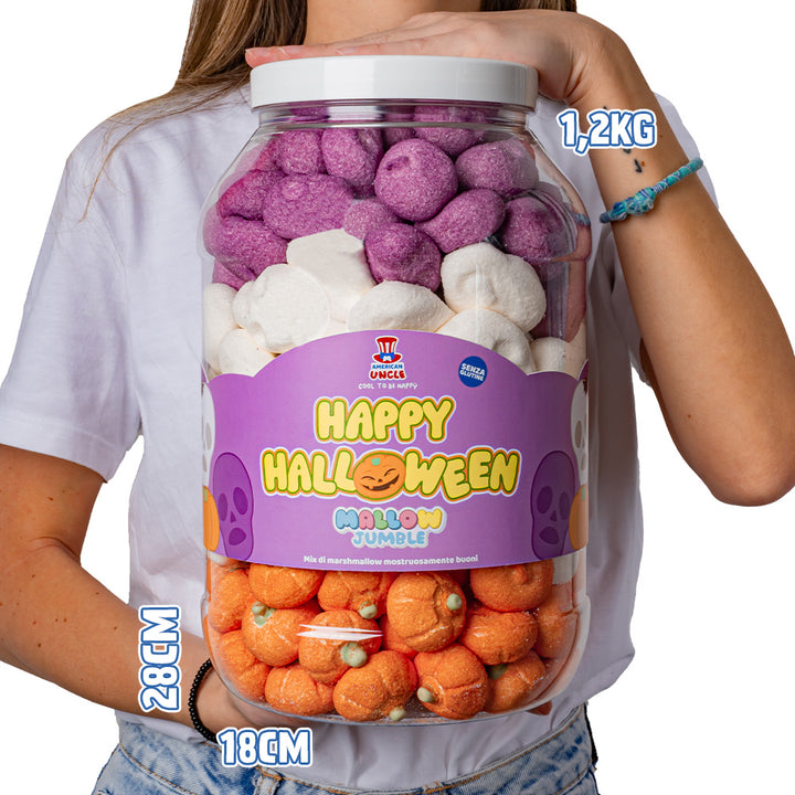 Mallow Jumble "Sretan Halloween", staklenka marshmallow koju možeš napuniti svojim omiljenim okusima 