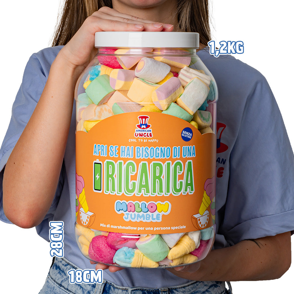 Mallow Jumble "Otvori ako ti treba punjenje", staklenka marshmallow za sastavljanje s tvojim omiljenim okusima 