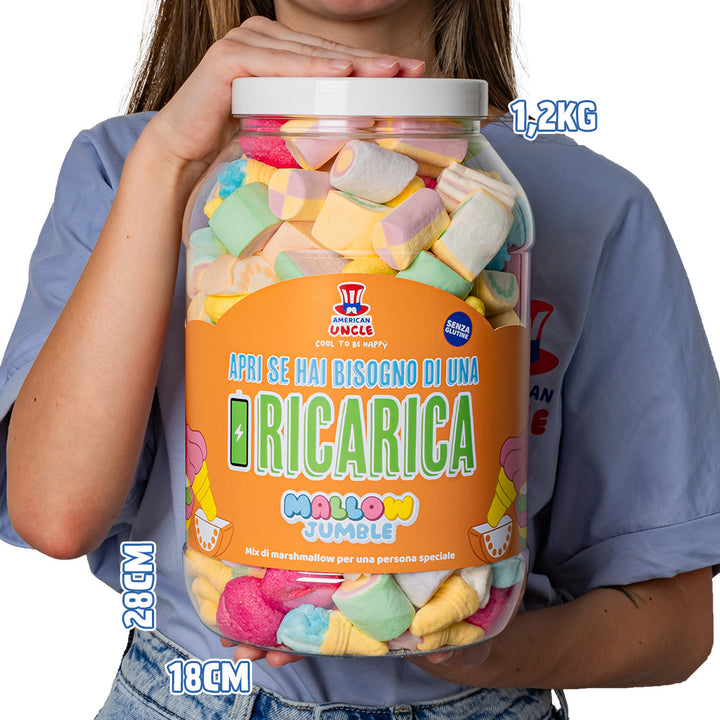 Mallow Jumble "Otvori ako ti treba punjenje", staklenka marshmallow za sastavljanje s tvojim omiljenim okusima 