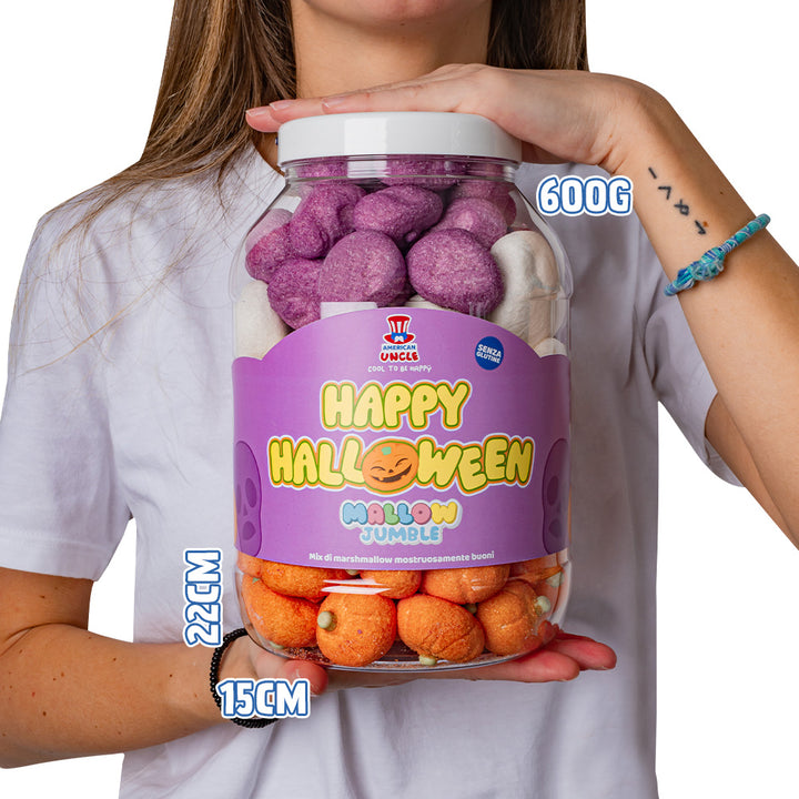 Mallow Jumble "Sretan Halloween", staklenka marshmallow koju možeš napuniti svojim omiljenim okusima 