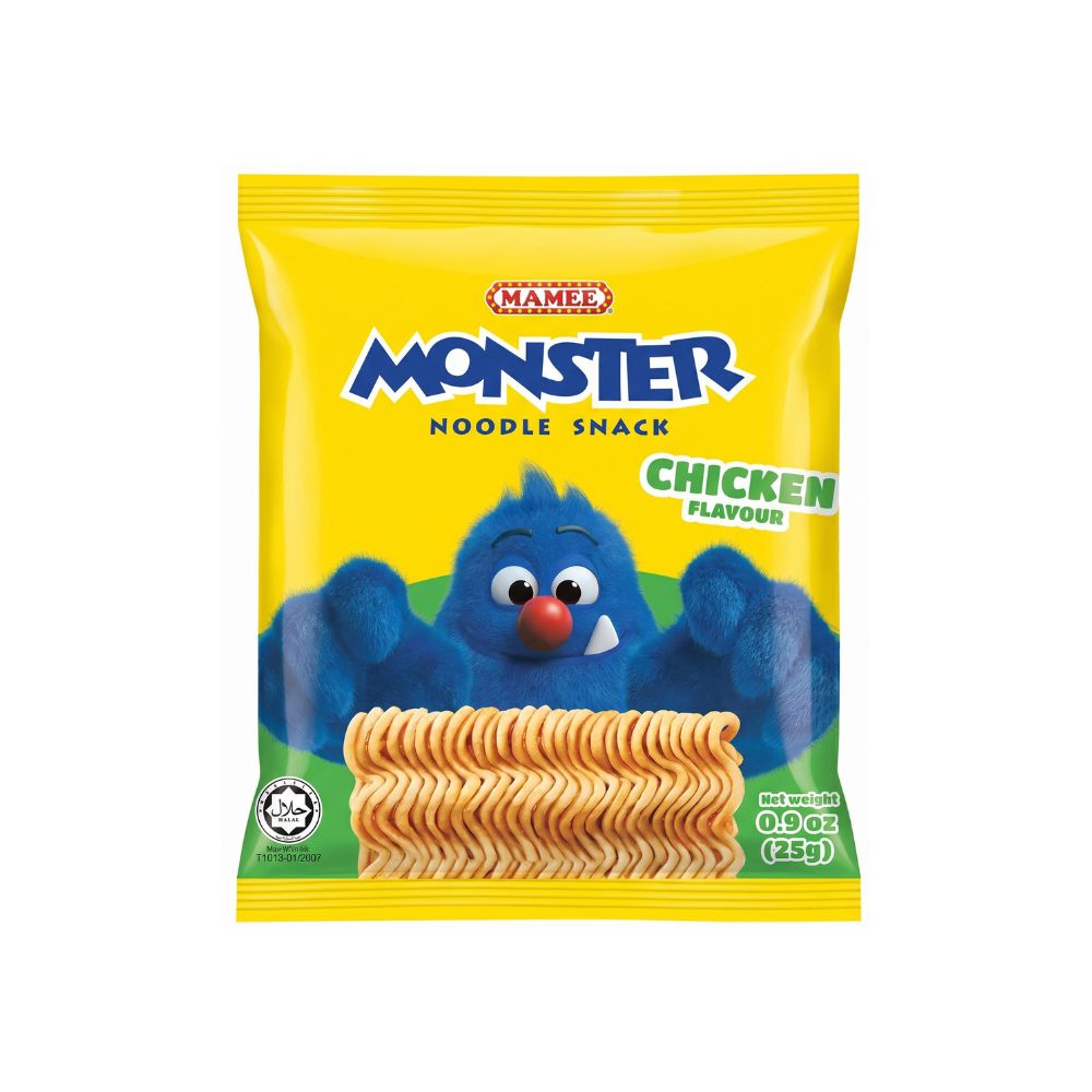 Mamee Monster Noodle Snack okus pileće juhe, rezanci snack s okusom piletine od 25 g 