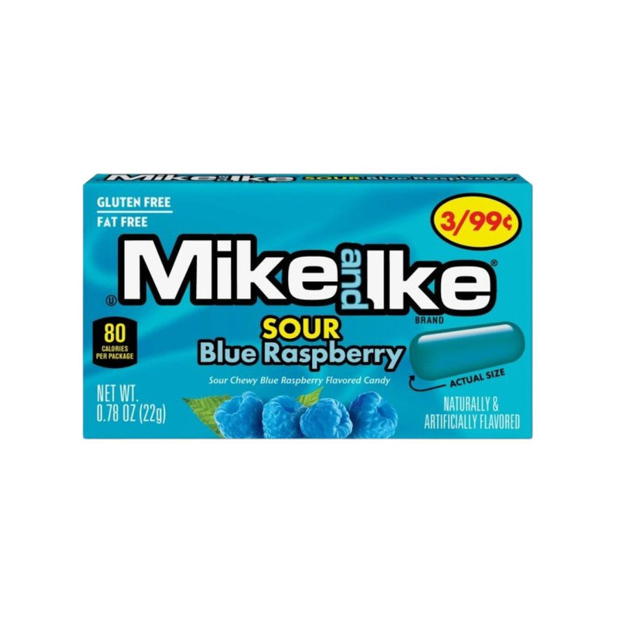 Mike and Ike Sour Blue Raspberry, bomboni s okusom kiselih plavih malina od 22g.