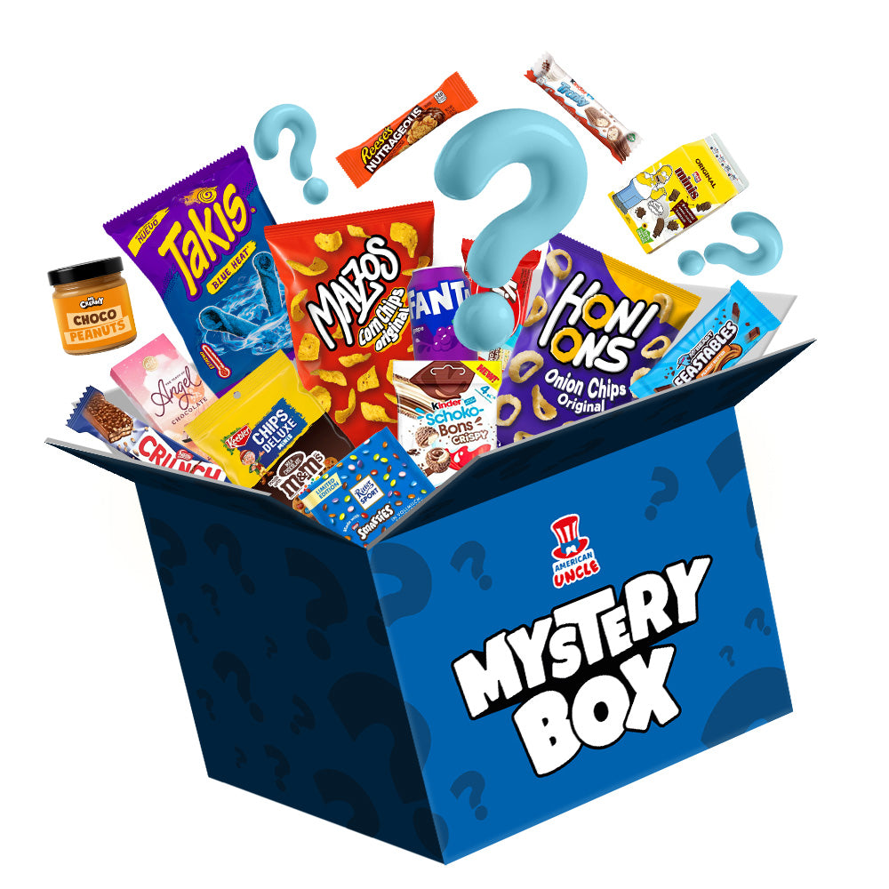Mystery Box Extra Extra Large, kutija iznenađenja s 80 snack slatkiša, grickalica i pića 