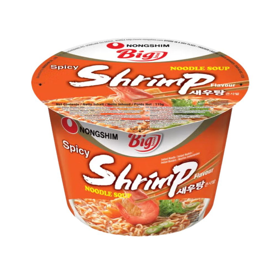 Nongshim Big Bowl Noodle Shrimp, noodles al gusto di gamberetti da 115g