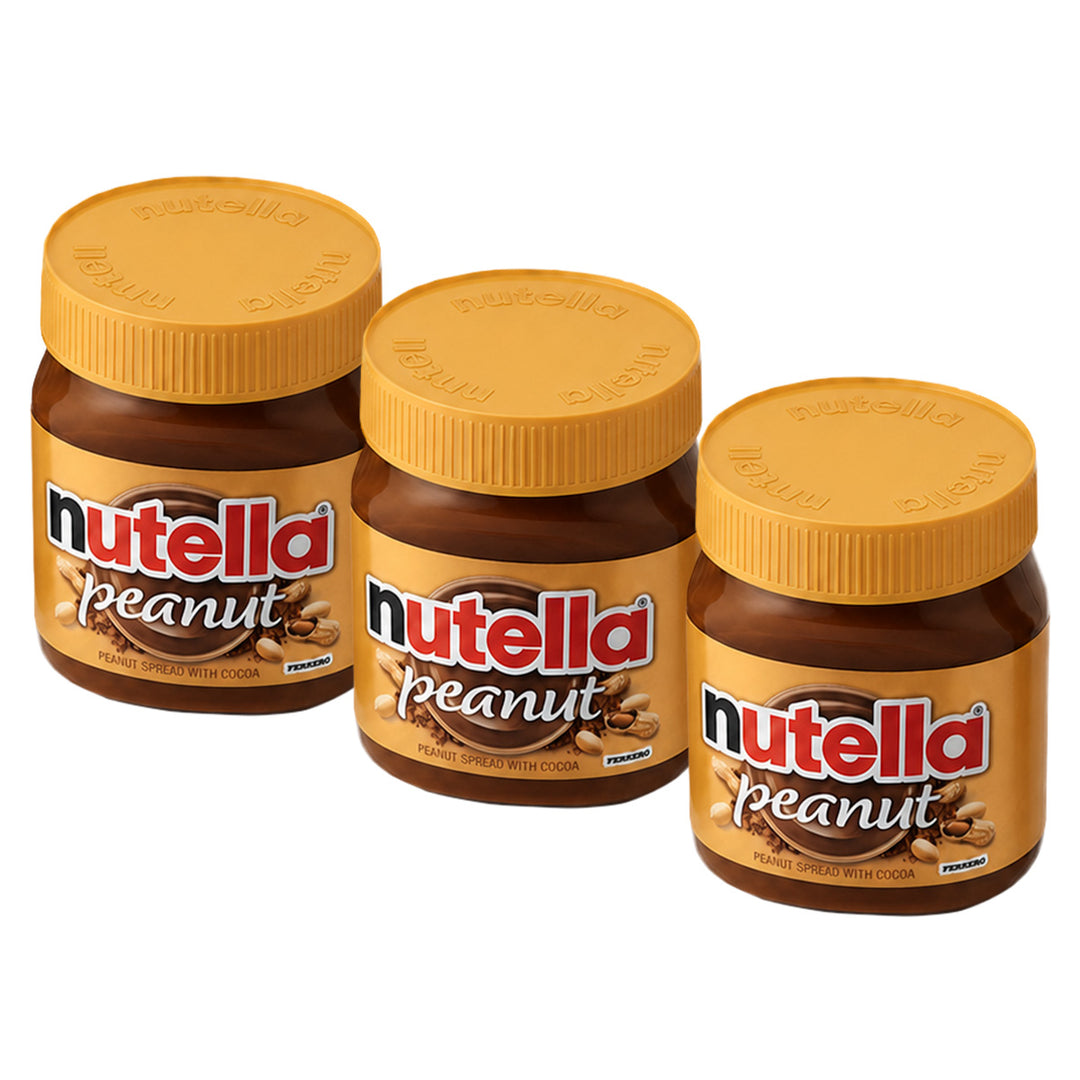 Nutella Peanut, crema spalmabile al cacao, nocciole e arachidi da 371g, set da 3 