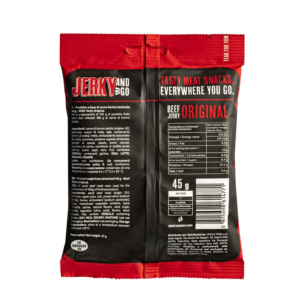 Jerky and Go Beef Jerky Original, sušena govedina od 45g 