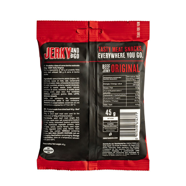 Jerky and Go Beef Jerky Original, sušena govedina od 45g 