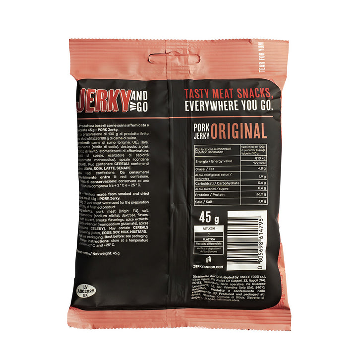 Jerky and Go Pork Jerky Original, sušeno svinjsko meso od 45g 