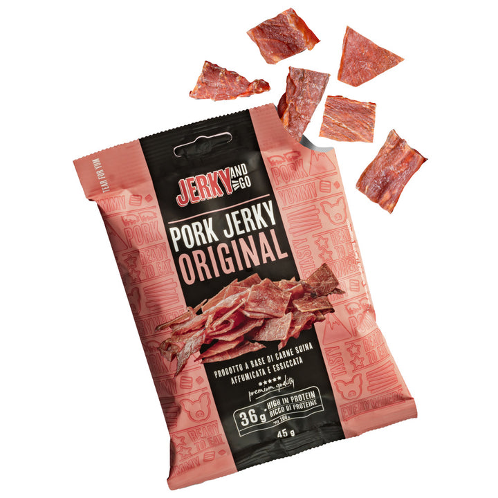 Jerky and Go Pork Jerky Original, sušeno svinjsko meso od 45g 