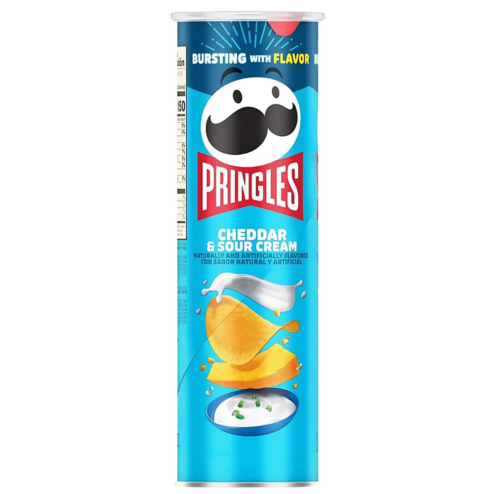 Pringles Cheddar & Sour Cream, čips s okusom cheddara i kiselog vrhnja od 158g 